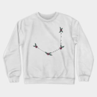 Mensa Constellation Roses and Hearts Doodle Crewneck Sweatshirt